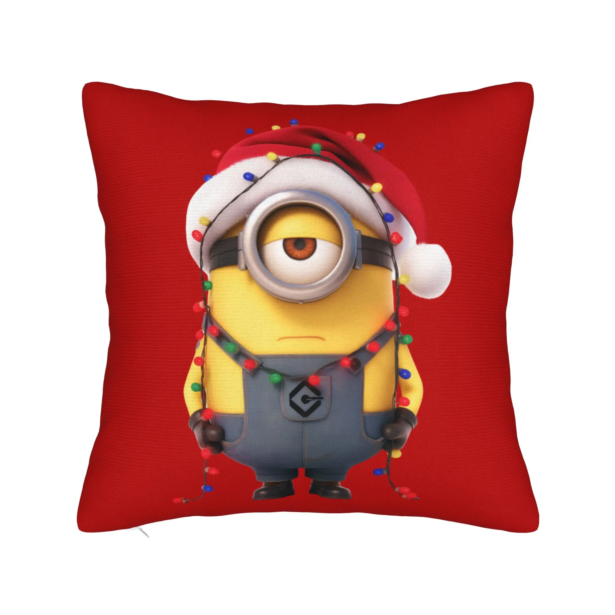 Cartoon M-Minions Christmas Pillowcase Printed Fabric Cushion Cover Gift  Pillow Case Cover Home Wholesale 45X45cm