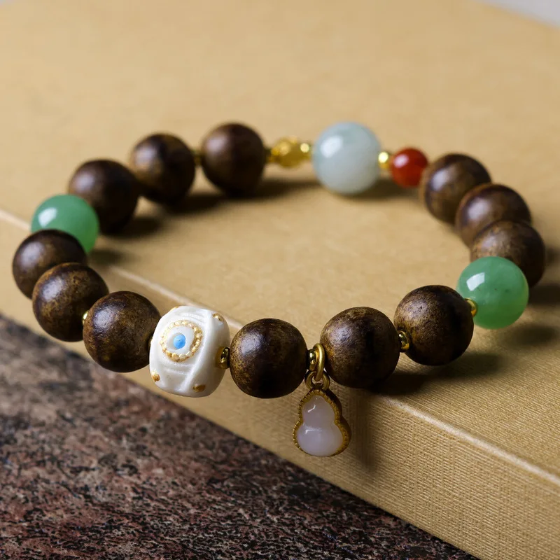 First-line yellow butterwood incense wood Chinese-style bracelet with the 