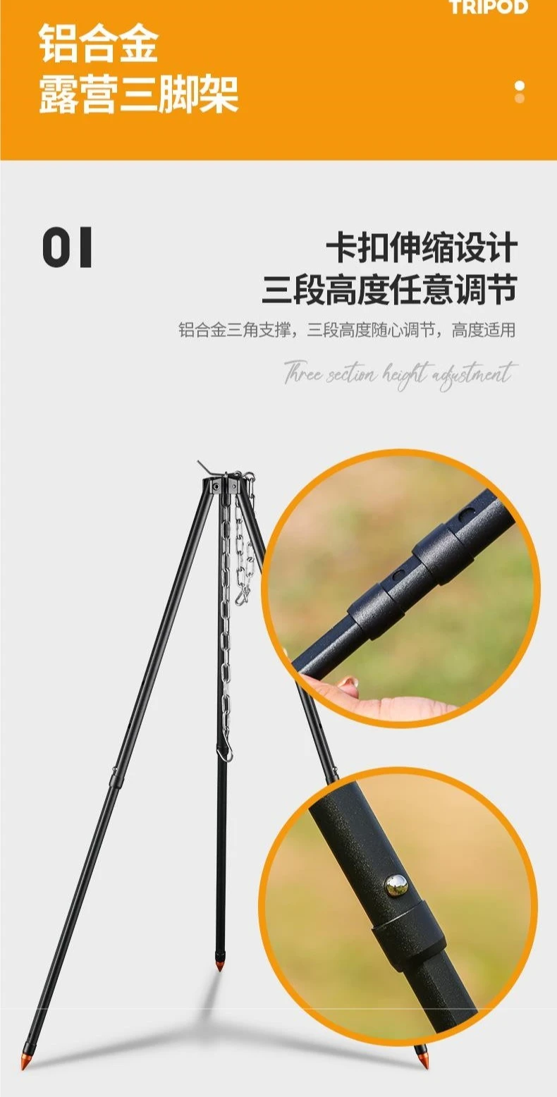 Outdoor camping hangende pot beugel statief draagbare brander statief camping picknick