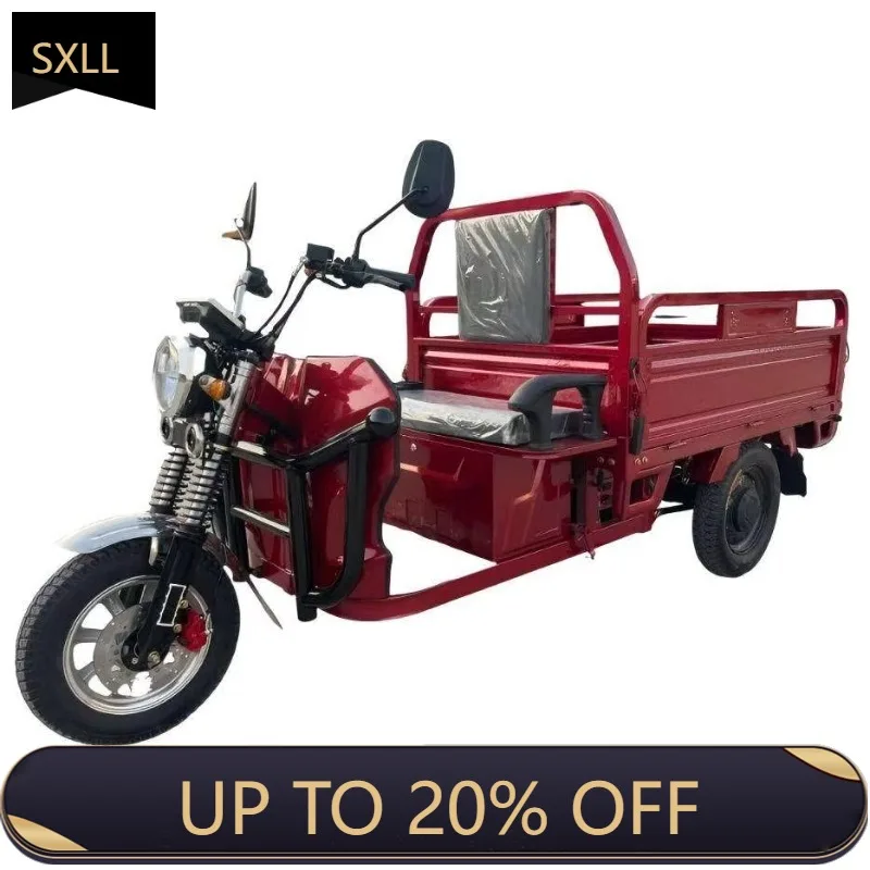 

SXLL Hot-selling 1.5m red EEC certified heavy-duty electric tricycle 3-wheel open motorcycle for freight 400 kg load 70-90 km