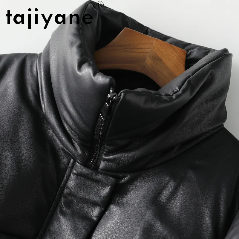 TAJIYANE Vera Pelle di Pecora Imbottiture Cappotto Donna Nero Genuino Giacca di Pelle Premium Piumini 2025 Inverno Donna Vestiti дубл onderка
