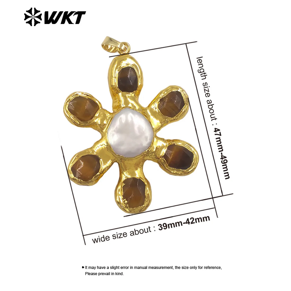 WT-JP473 Elegant Gorgeous Stone Pearl Pendant With 18K Real Gold Plated For Women Carpet Events