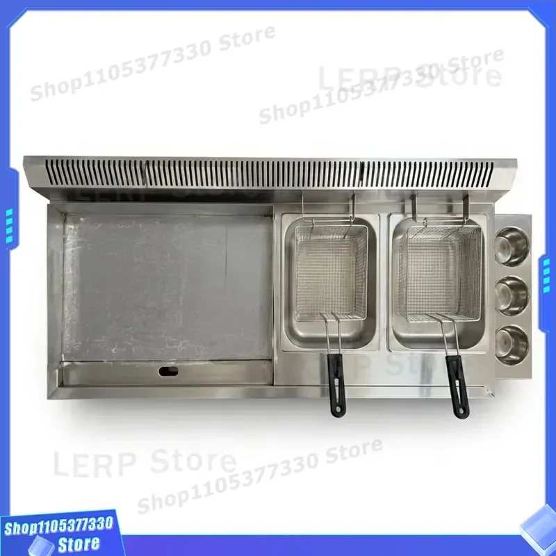 Commercial Stainless Steel Gas Frying Pan With 2 Slots Flat Fryer For Restaurant Kitchen Equipment Direct Factory Price Heavy
