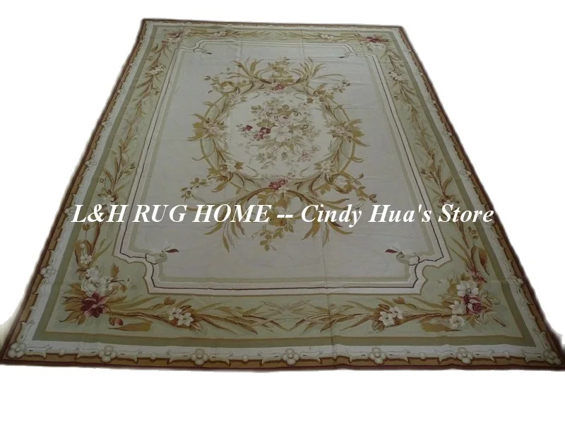 Free shipping 10K 9.7'X13.7' needlepoint rugs, handmade wool rugs, French Aubusson Design