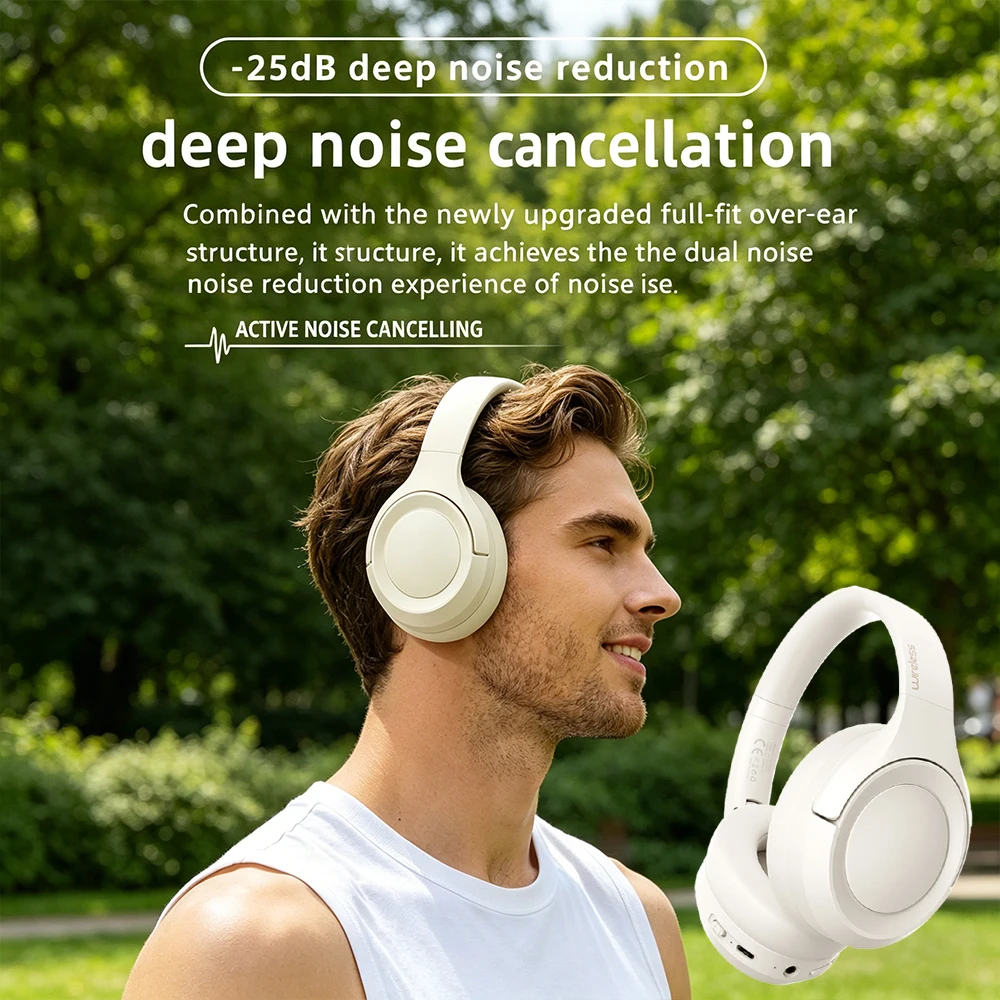 

Foldable Over-Ear Bluetooth Headphones Hi-Fi Sound Bluetooth 5.4 Noise Cancellation Dual Device Connection for Traveling Running