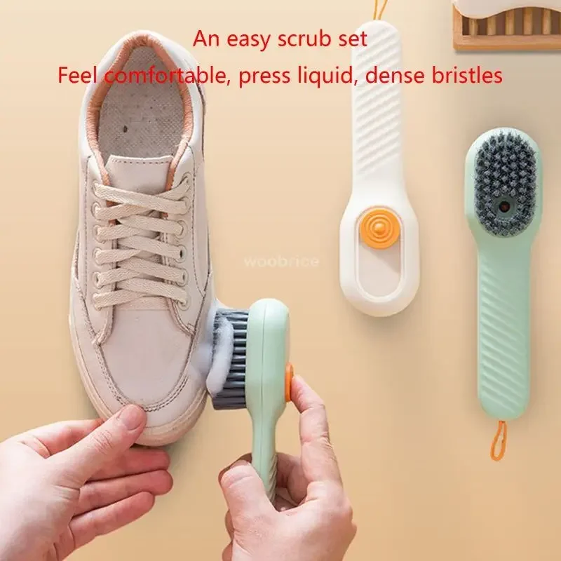 Cleaning Brush Soft Bristled Liquid Shoe Brush Long Handle Brush Clothes Brush Shoe Clothing Board Brush Household Cleaning Tool view 2
