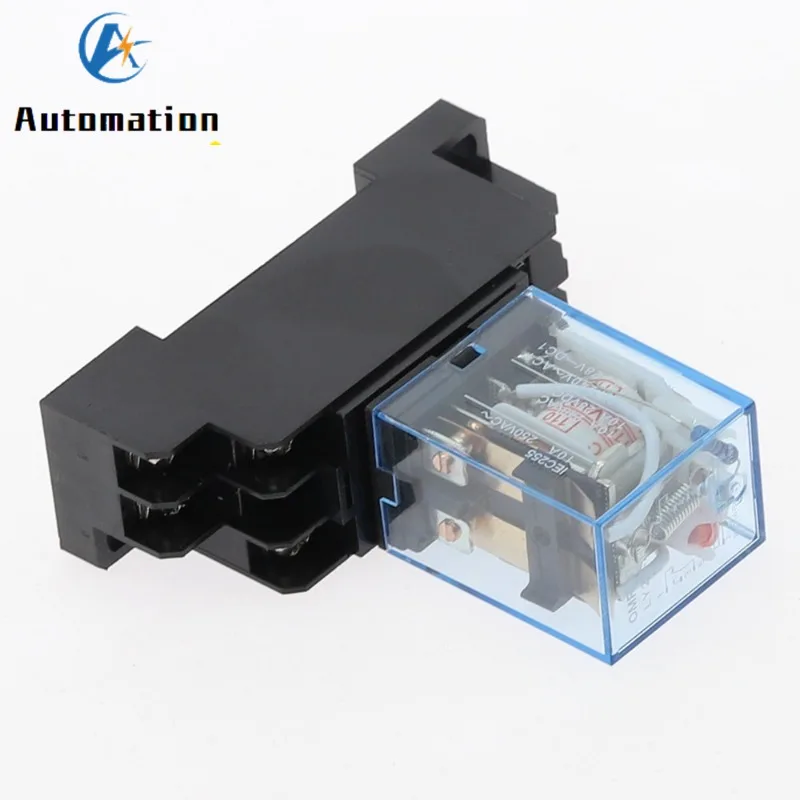 12V 24V 36V 110V 220V 380V DC/AC 10A 8PIN Coil Power Relay DPDT LY2NJ HH62P HHC68A-2Z With Socket Base