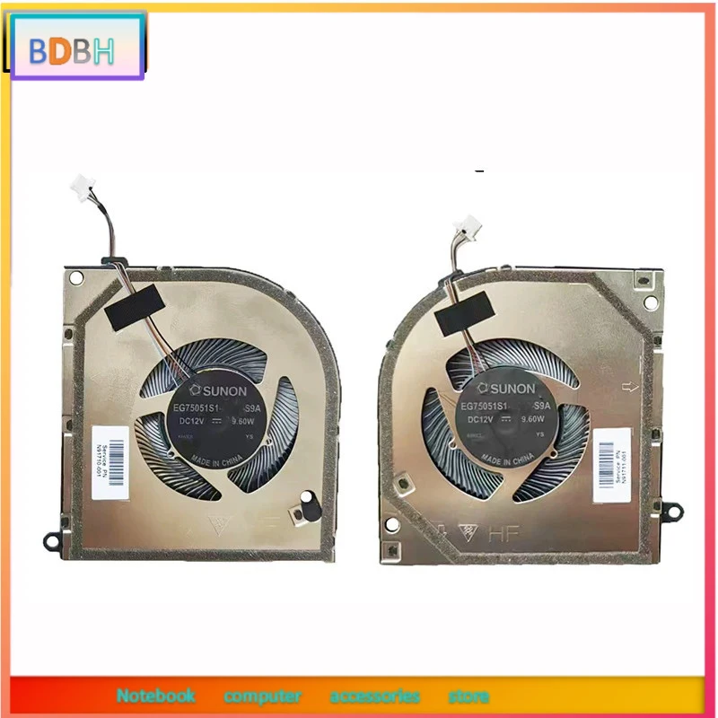 CPU GPU Cooling Fan OMEN 10 Slim14 14-fb TPN-Q297 N91710 N91711