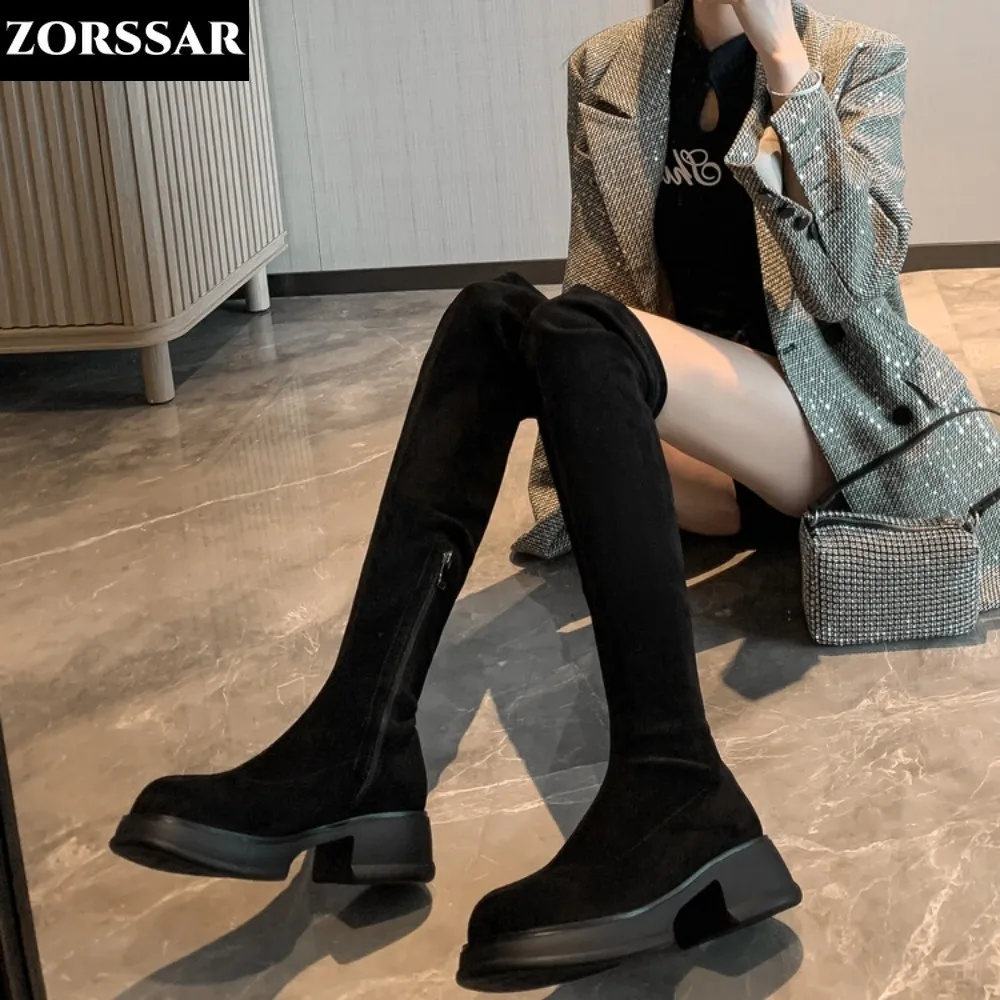 

Women Suede Over The Knee Boots Platform Shoes Autumn Winter Fashion Catwalk NightClub Pole Dancing Pretty Lady Thigh High Boots