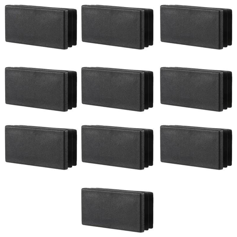 

A50I Plastic Rectangle Tube Inserts End Blanking Cap 25X50mm 10 Pcs Black