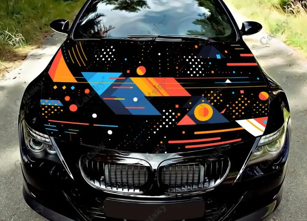 

Abstract Cool Graphic Car Hood Vinyl Stickers Wrap Vinyl Film Engine Cover Decals Sticker Universal Car Hood Protective Film