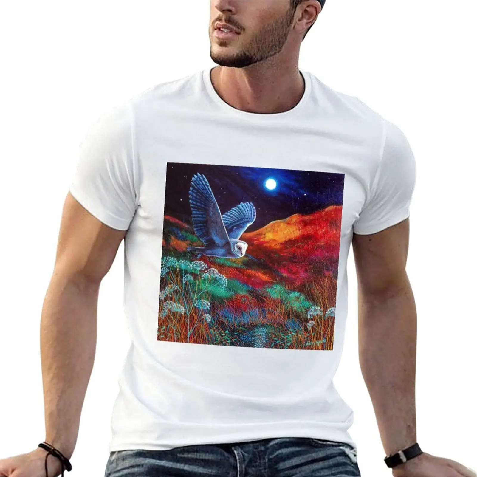 Owl by moonlight T-Shirt sublime valentines boutique clothes plus size men clothing