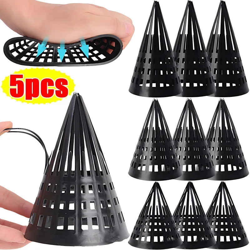 Fishing Net Finless Eel Loach Trap Fishing Cage Lid Durable Plastic Tackle Cage Lid Supplies Black Fishing Accessories 5/1Pcs