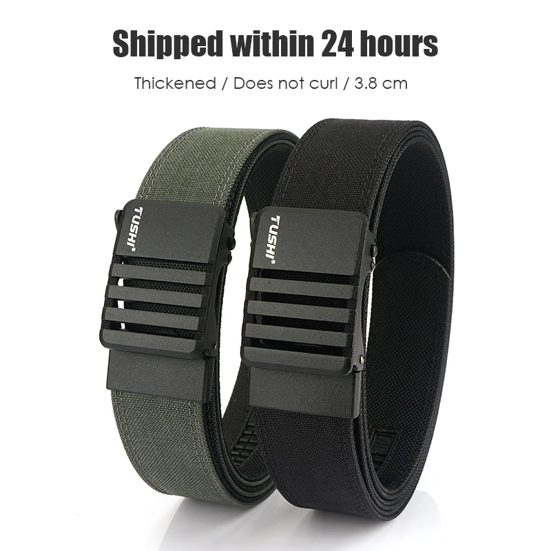 VATLTY Rigid Military Tactical Belt for Men Metal Automatic Buckle Sturdy Nylon Casual Belt Stiff Duty Belt Trouser Girdle Male