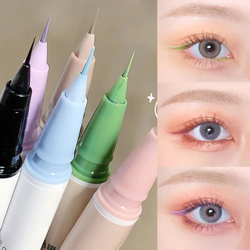 Matte Colorful Eyeliner Pencil 6 Colors Waterproof Lasting Quick Dry Green Blue Black Liquid Eyeliner Pen Eyes Makeup Cosmetic