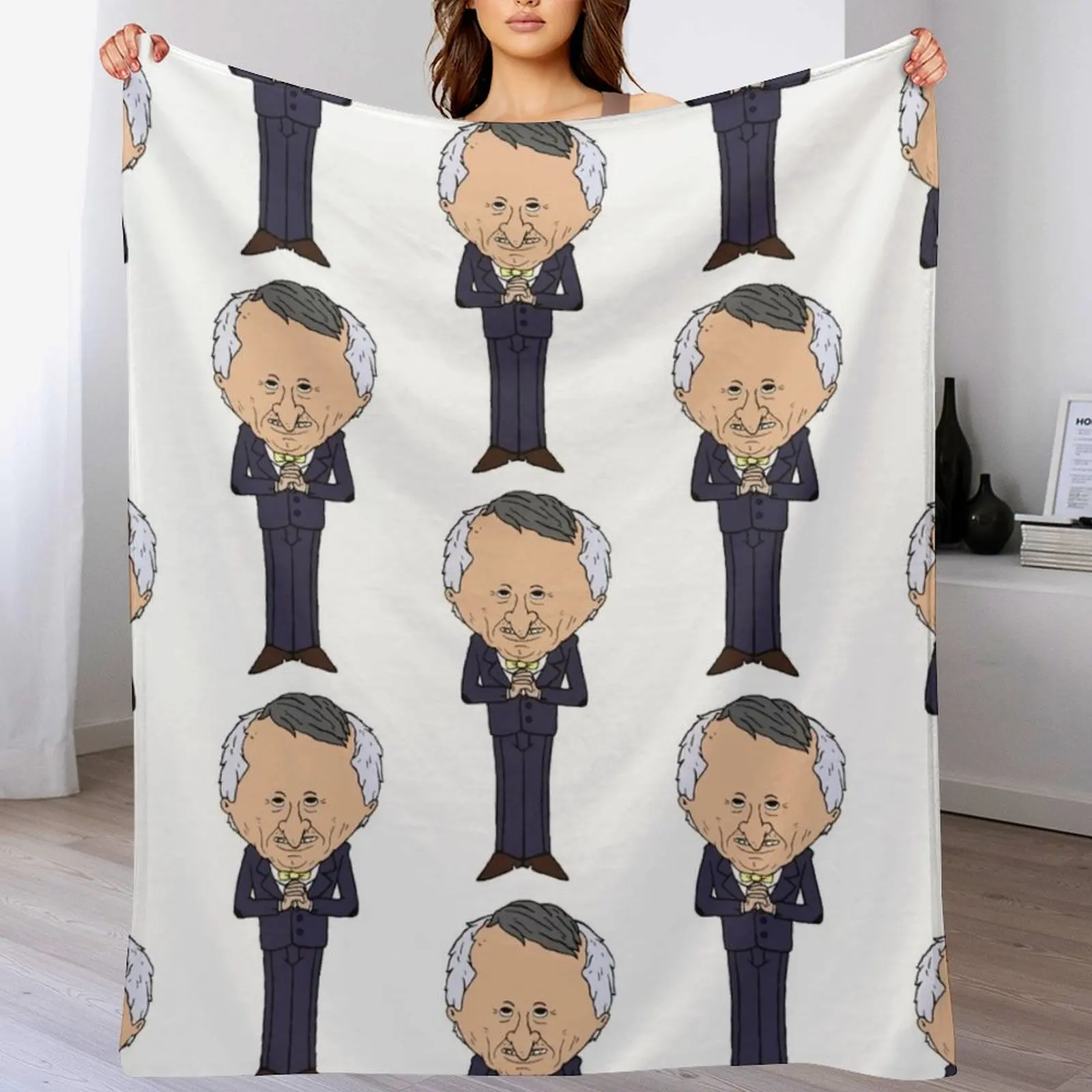 

Smiling Friends The Boss - Adult Swim Throw Blanket Soft Big Blankets For Sofas Stuffeds Hairy Blankets