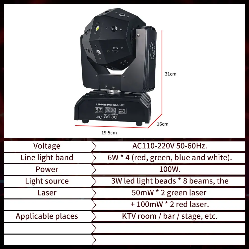 LED 24x3W 4in1 Football Moving Head Lights RGBW With DMX 512 DJ Disco Lighting For Wedding Party Nightclub