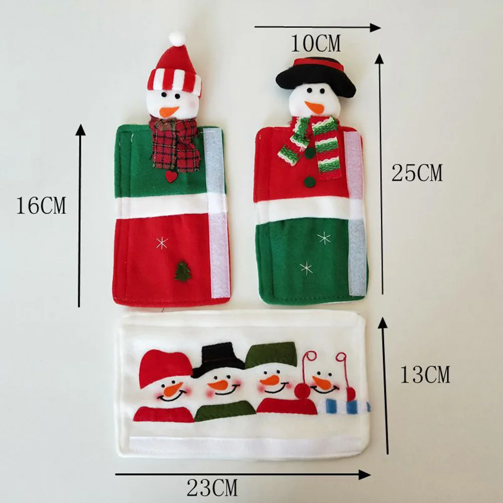 3 szt. Wygodne pokrowce z tkaniny, antystatyczne, świąteczne wzory, ochraniacze na lodówkę, mikrofalówkę, zmywarkę i inne urządzenia.