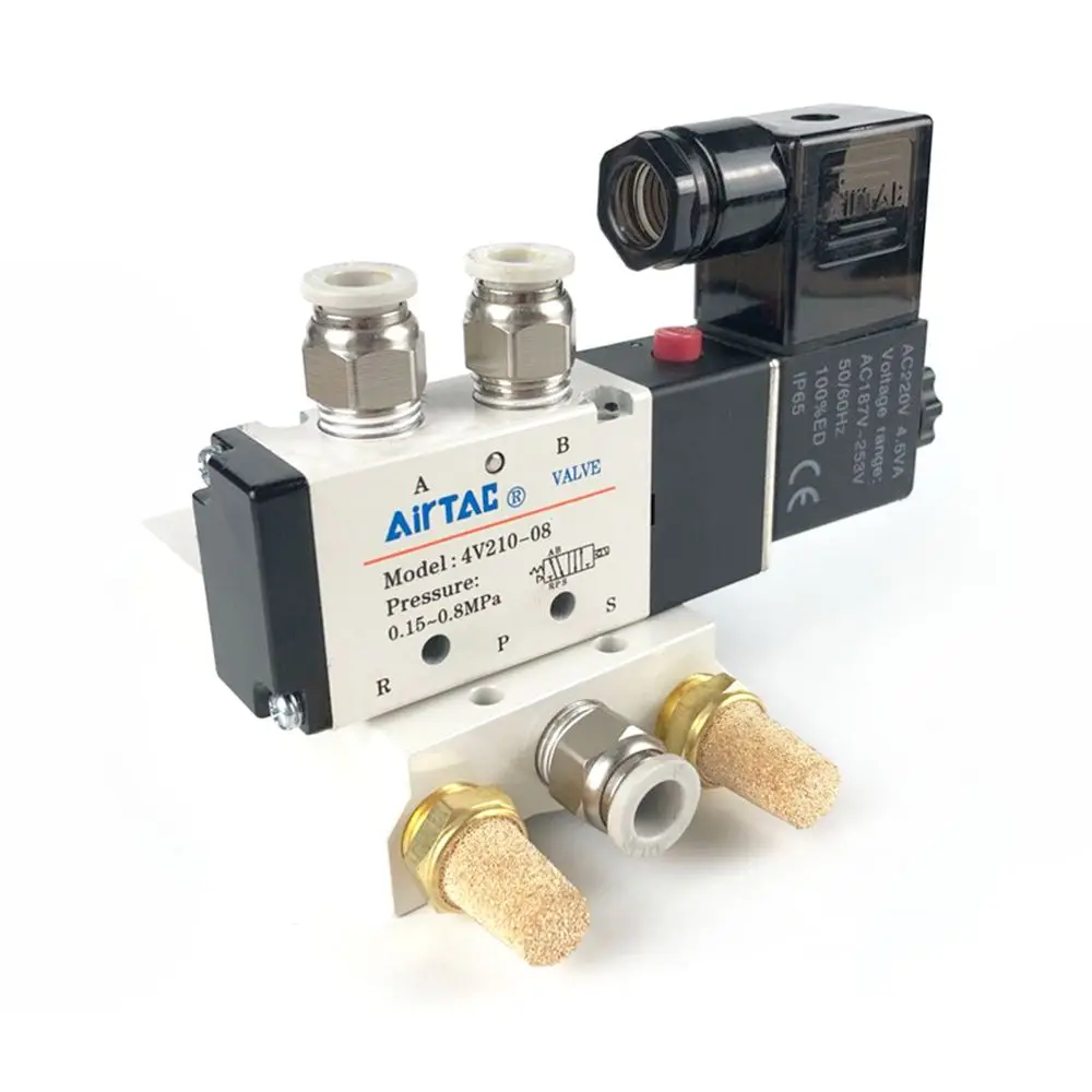 AirTAC solenoid pneumatic valve 4v210-06 4v210-08 220v controller air valve reversing valve electronic valve coil 24v