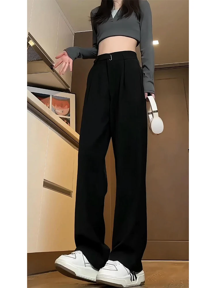 

Мужские летние тонкие брюки Bla Ice Silk: неаполитанский стиль, прямой крой, драпировка, высокая талия, повседневные брюки прямого силуэта