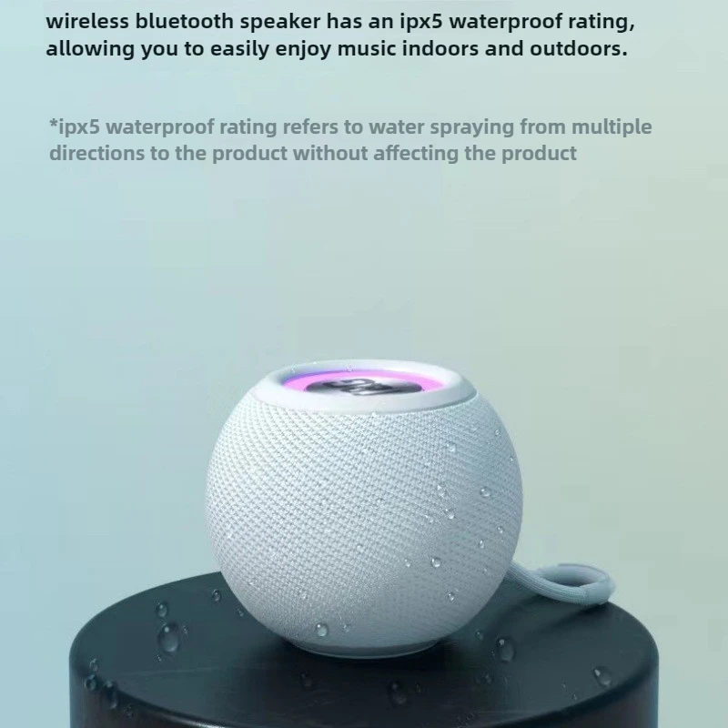 Altavoz portátil redondo Bluetooth 5,0, bajo consumo de energía, transmisión de señal estable, sonido estéreo HD