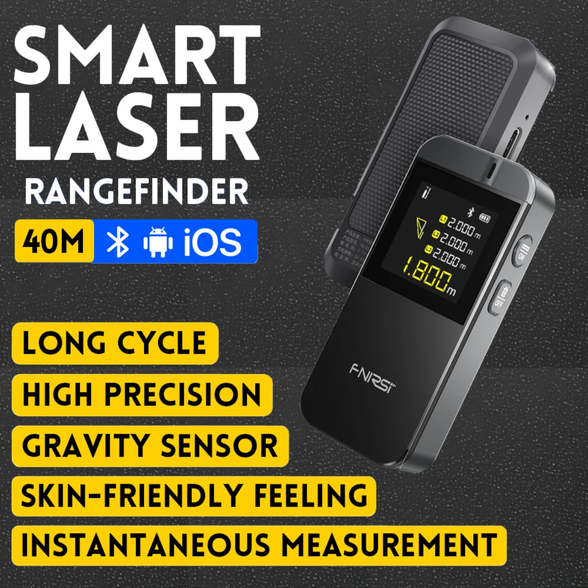 FNIRSI IR40 Laser Rangefinder 40M Laser Tape Measure Accurate Distance Meter Construction Roulette Connect To APP To Draw Tools