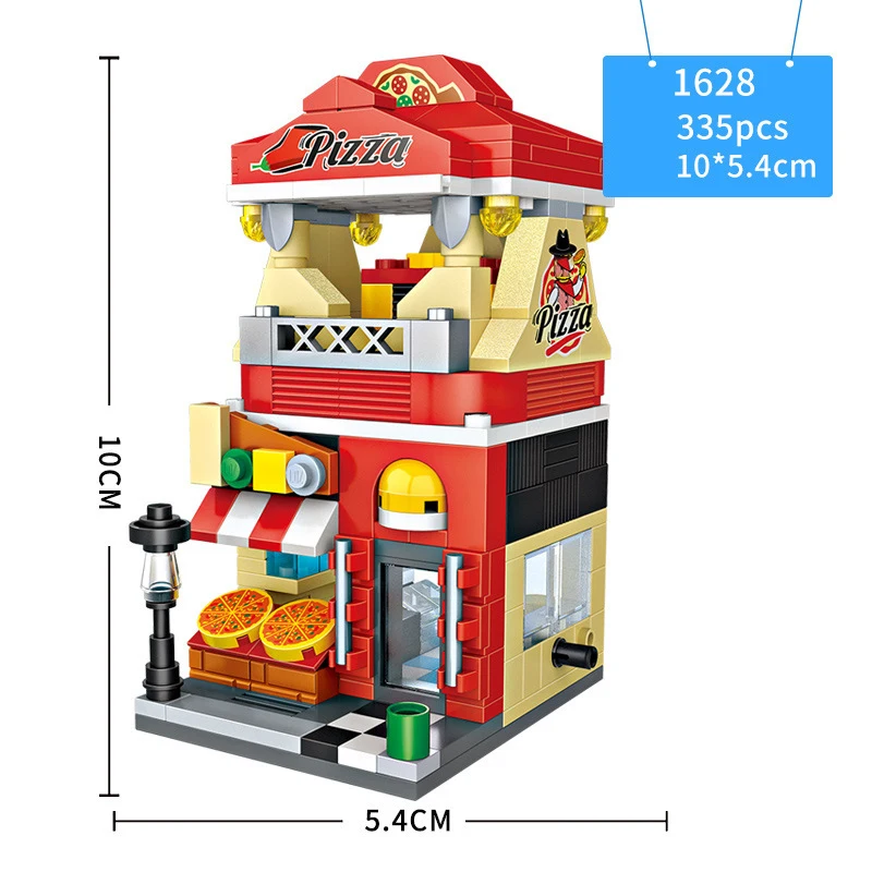 Mini Bricks City View Scene Mini Street Model Building Block Toys Gaming Room Candy Shop Toy Store Architecture Children DIY