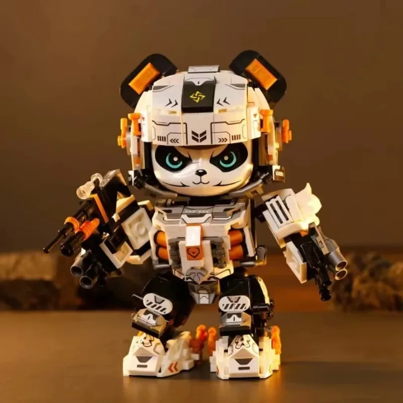 

2025 Kung Fu Style 12-in-1 Mechanical Panda & Zodiac Building Blocks Set, Articulated Animal Model Toys for Boys Birthday Gifts