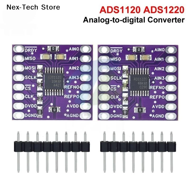 [NT]1 Juego de convertidores analógicos a digitales I2C de baja potencia de 24 bits, módulo convertidor ADC de 16 bits y 24 bits ADS1120/ADS1220[NT]