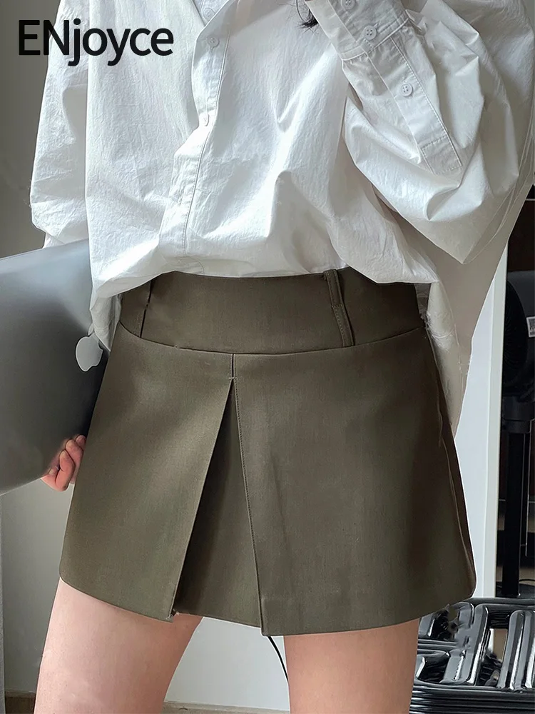 

2024 Spring Summer Women Vintage Front and Back Two Wear Short Skirt Korean Fashion Streetwear A-line Mini Skirts