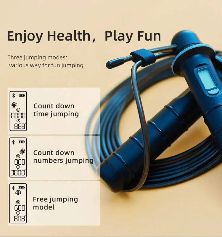 Vendita calda all'ingrosso contatore di calorie wireless Sdk elettronico cordless digitale corda per saltare corde per saltare intelligenti con app