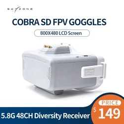 SKYZONE COBRA SD gogle FPV 4.3 calowy ekran LCD 800x480 5.8G 48CH odbiornik o układzie różnicowym z wentylatorem radiatora do dronów RC