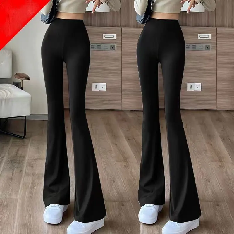 

Women's Spring Fashion Simplicity Solid Color High Waist Yoga Pants Women Clothes All-match Tight Fitting Casual Trousers