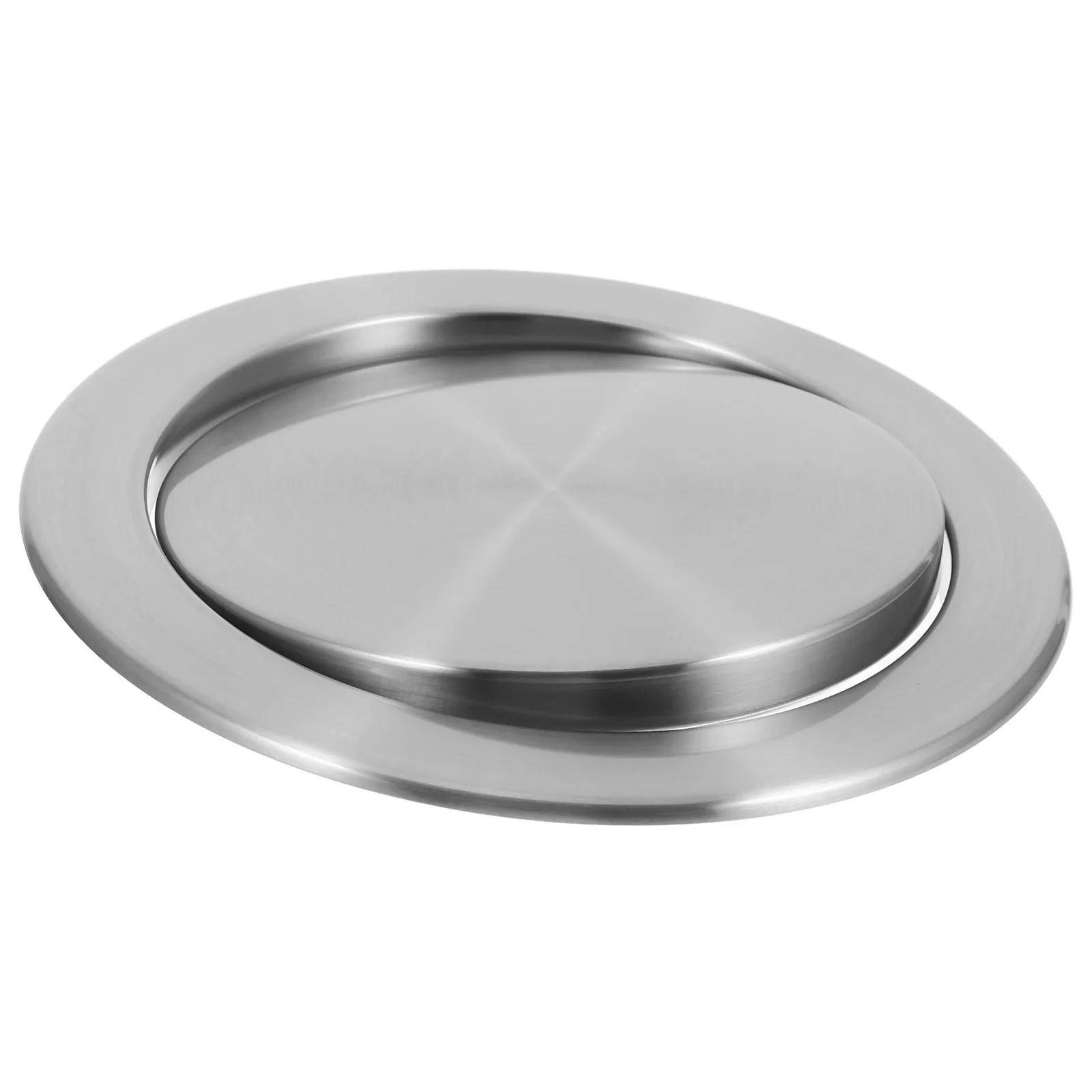 

Stainless Steel Embedded Trash Bin Cover Countertop Recessed Flap Lid for Kitchen Bathroom Tabletop Waste Bin Lid Accessory