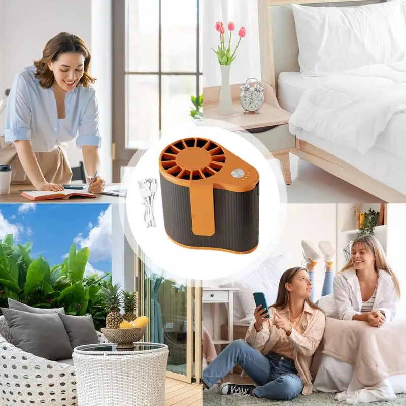 Waist Mounted Electric Fan For Students Outdoor Travel WorkMini Handheld Portable With 3 Speed Adjustable Leafless Personal Fan