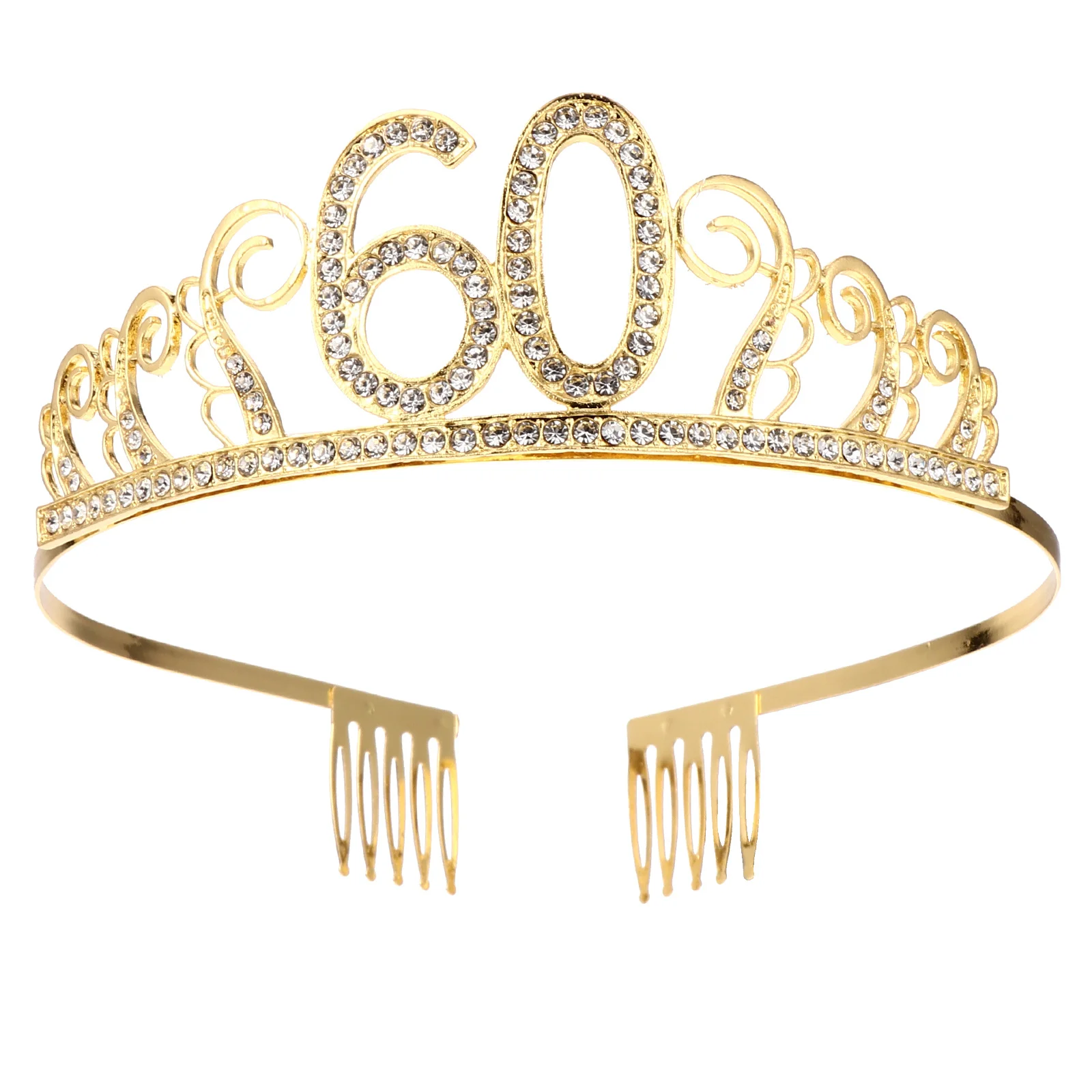 

Number Crown Alloy Rhinestone Birthday Party Queen Hair Decor Shiny Tiara Women Headdress Retro Chic Crown For Themed