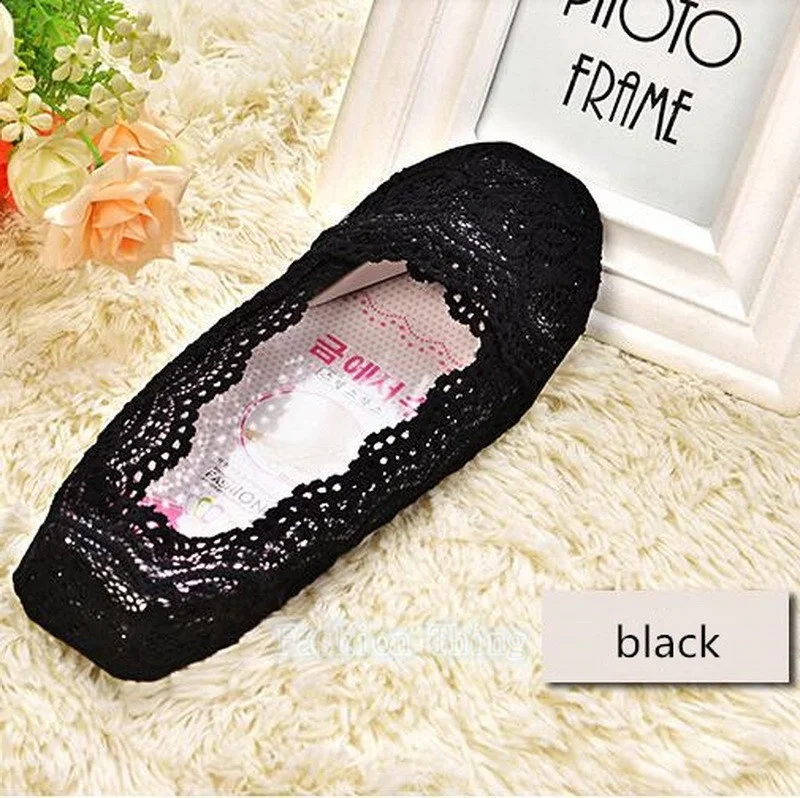 2017 Hot Sale New Women Cotton Lace Socks Antiskid Invisible Liner  Chic Socks Boat Socks