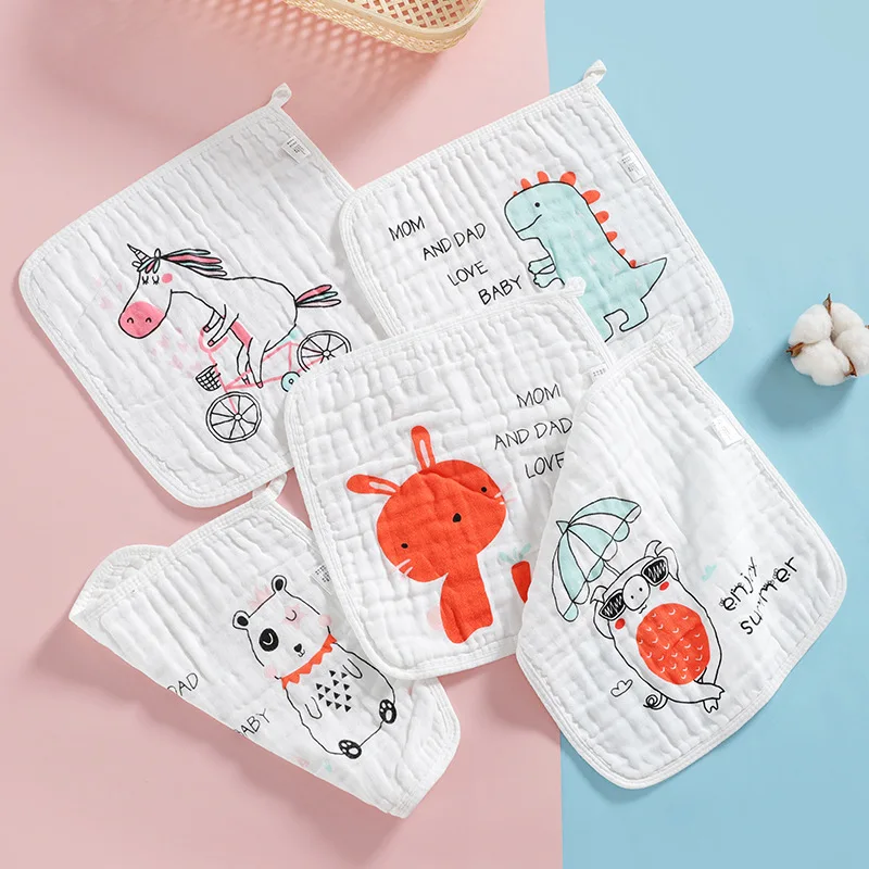 Saliva Towel Pure Cotton Baby Towel Newborn Face Towel Gauze Small Square Baby Handkerchief Manufacturers Wholesale