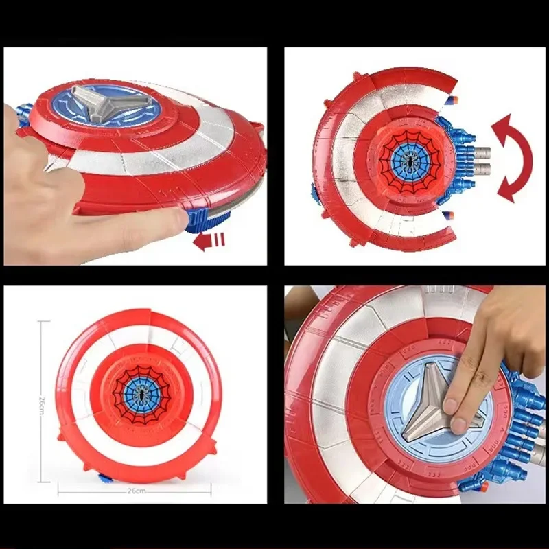 شخصيات المنتقمون سبايدرمان شيلد قاذفة أنيمي بطل السوبر ديفورمر رصاصات ناعمة ألعاب المسدس للأطفال دعائم الحفلات التنكرية #4