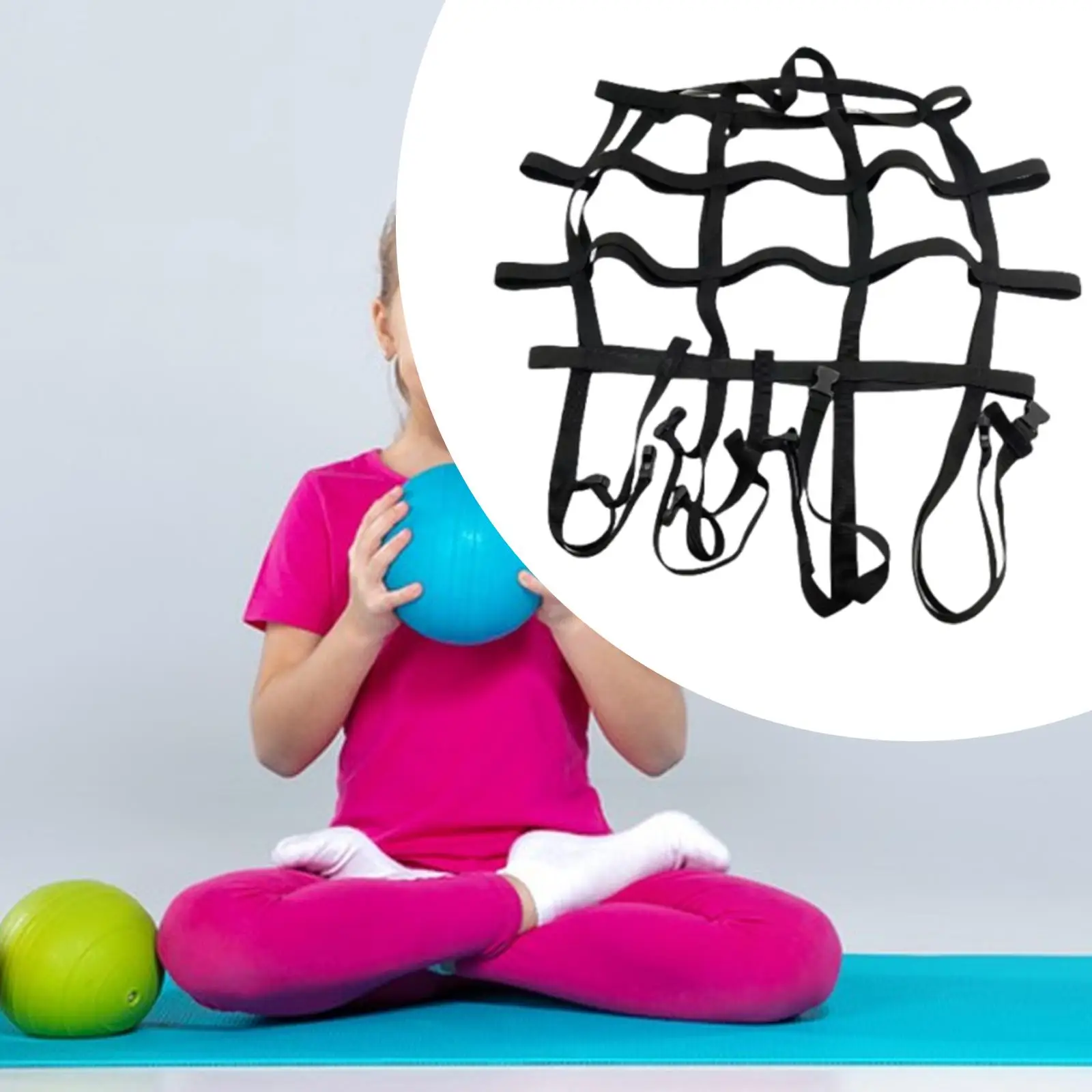 

Fitness Yoga Ball Strap Protable Multifunction Elastic for Indoor Outdoor