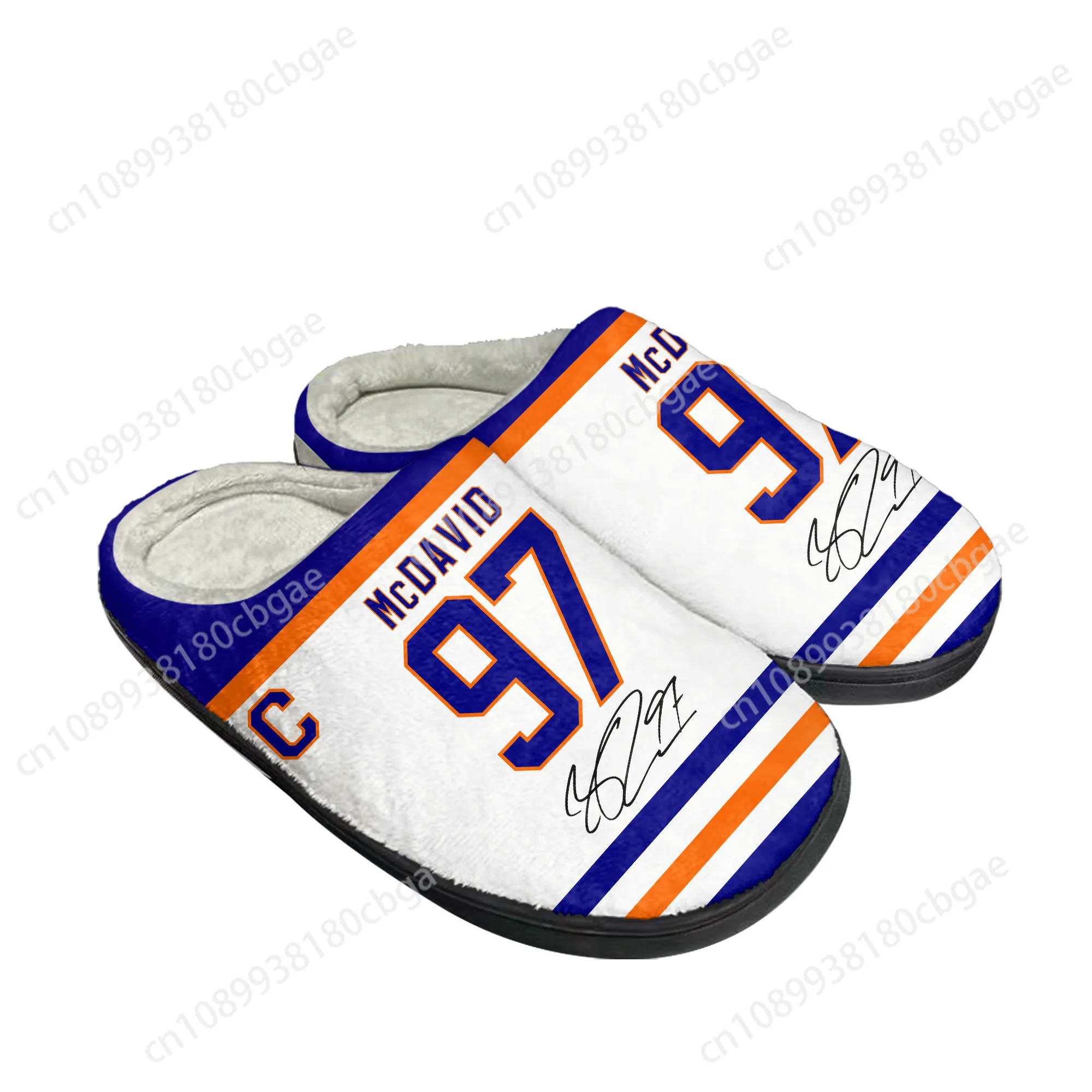 

Connor McDavid ice hockey NO 97 Home Cotton Slippers Mens Womens Plush Bedroom Keep Warm Shoes Thermal Slipper Custom Shoe