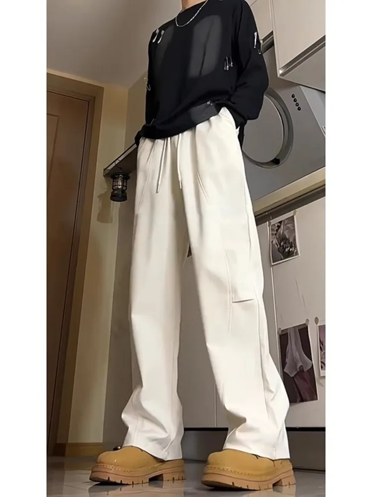 

Loose Straight Leg Men's Cargo Pants Autumn Wheat Color Waterproof Trousers Casual Comfortable Faionable American Sle