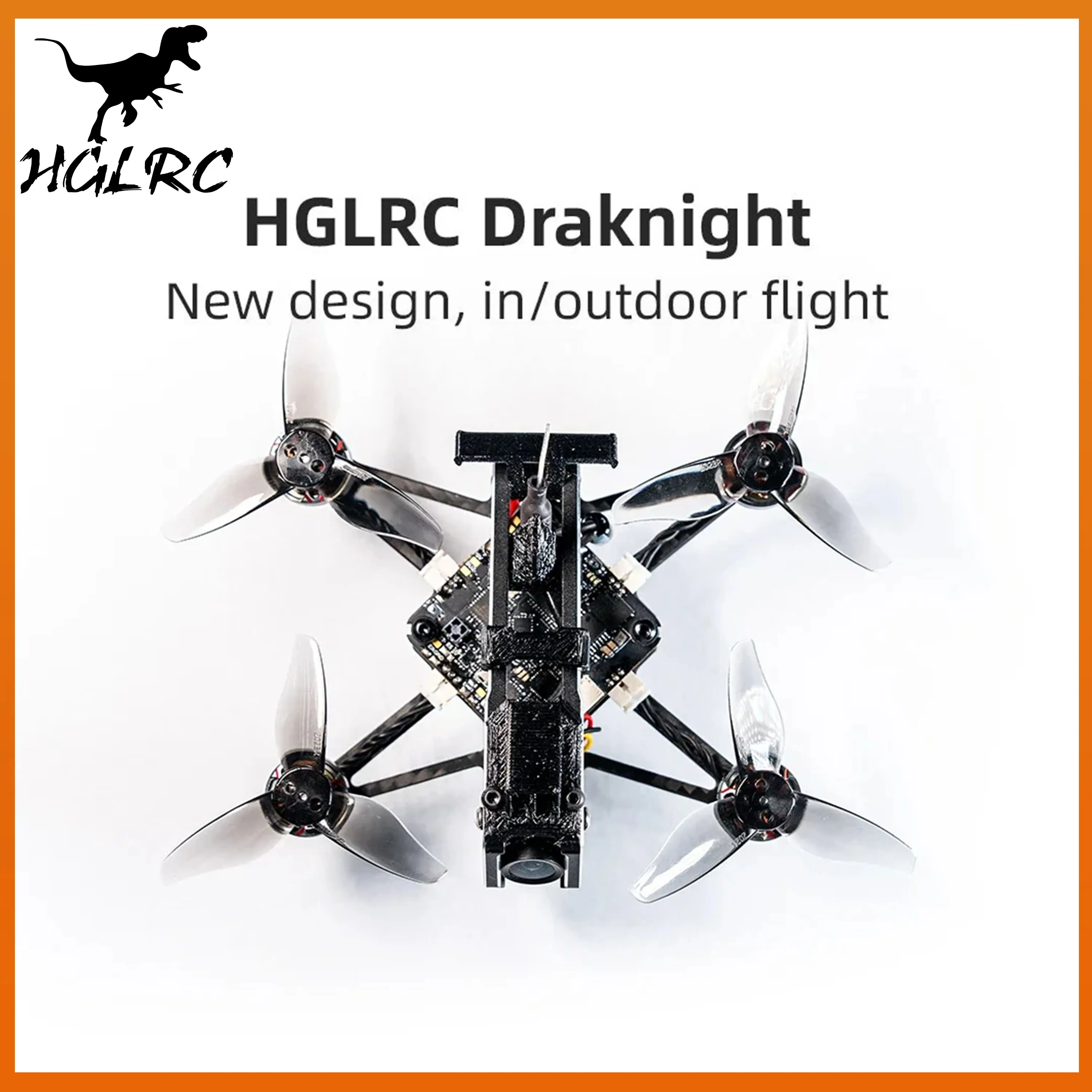 

HGLRC Draknight 2 inch ELRS Toothpick FPV Drone BNF F411-15A 1003 Motor Dshot150/300/600 2-4S Lipo for RC Micro Quadcopter