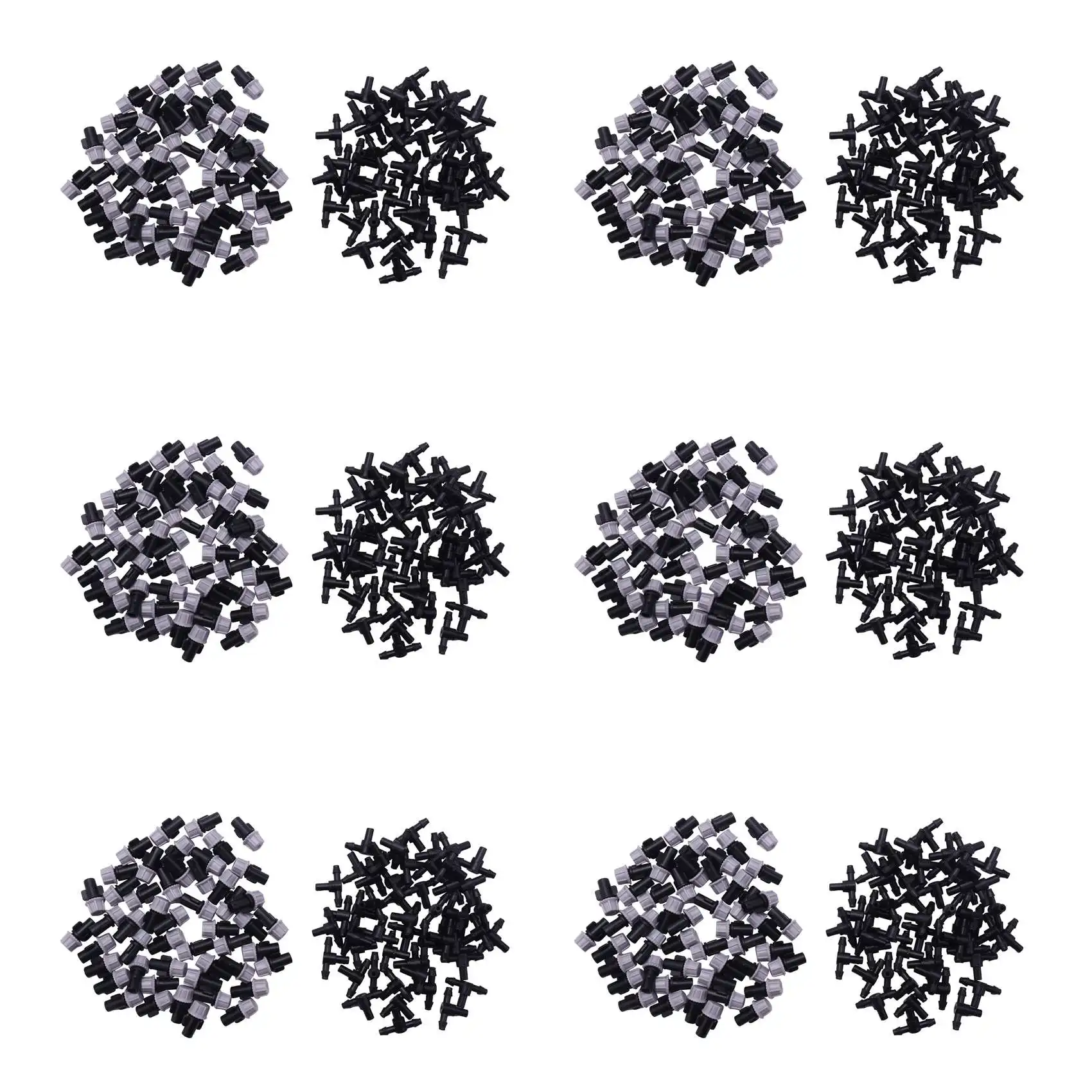 ABVG-600Pcs(30 Pairs)Garden Irrigation Kit Adjustable Atomization Dripper Atomization Connection Tee Joint