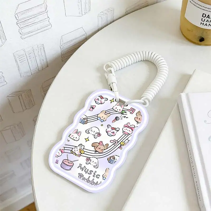 Card Protection Cover for Photo Protector Stretchable Spring Cord Student Bus/Meal Card Protection Case Kpop Photocard Holder