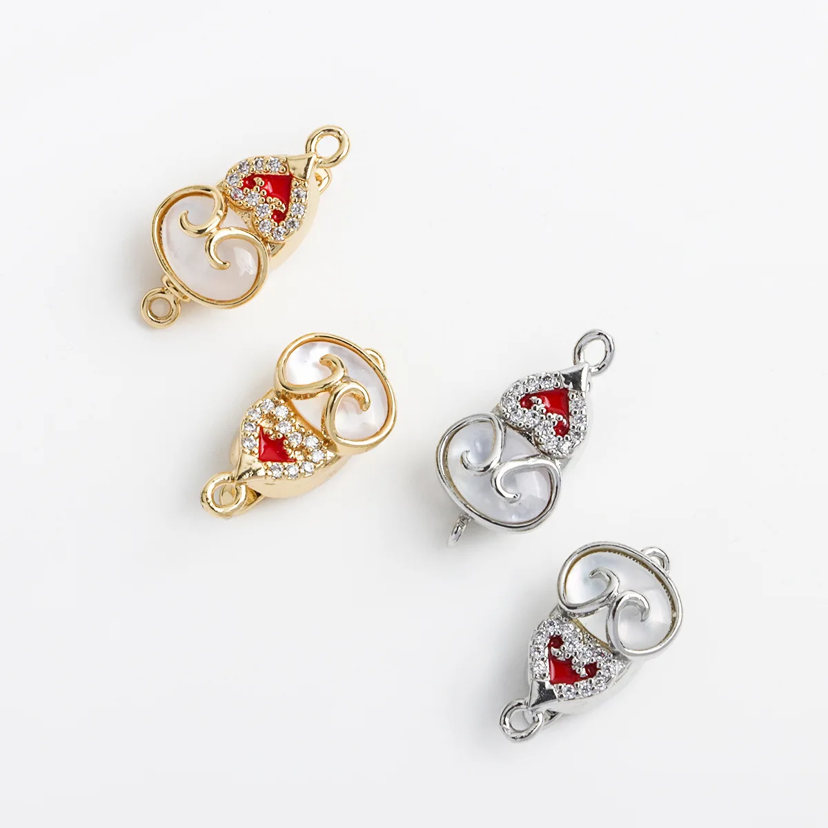 1 Piece Copper Gourd Plug-in Push Buckle Necklace Bracelet Connecting Buckle DIY Jewelry Making Material Accessories Wholesale