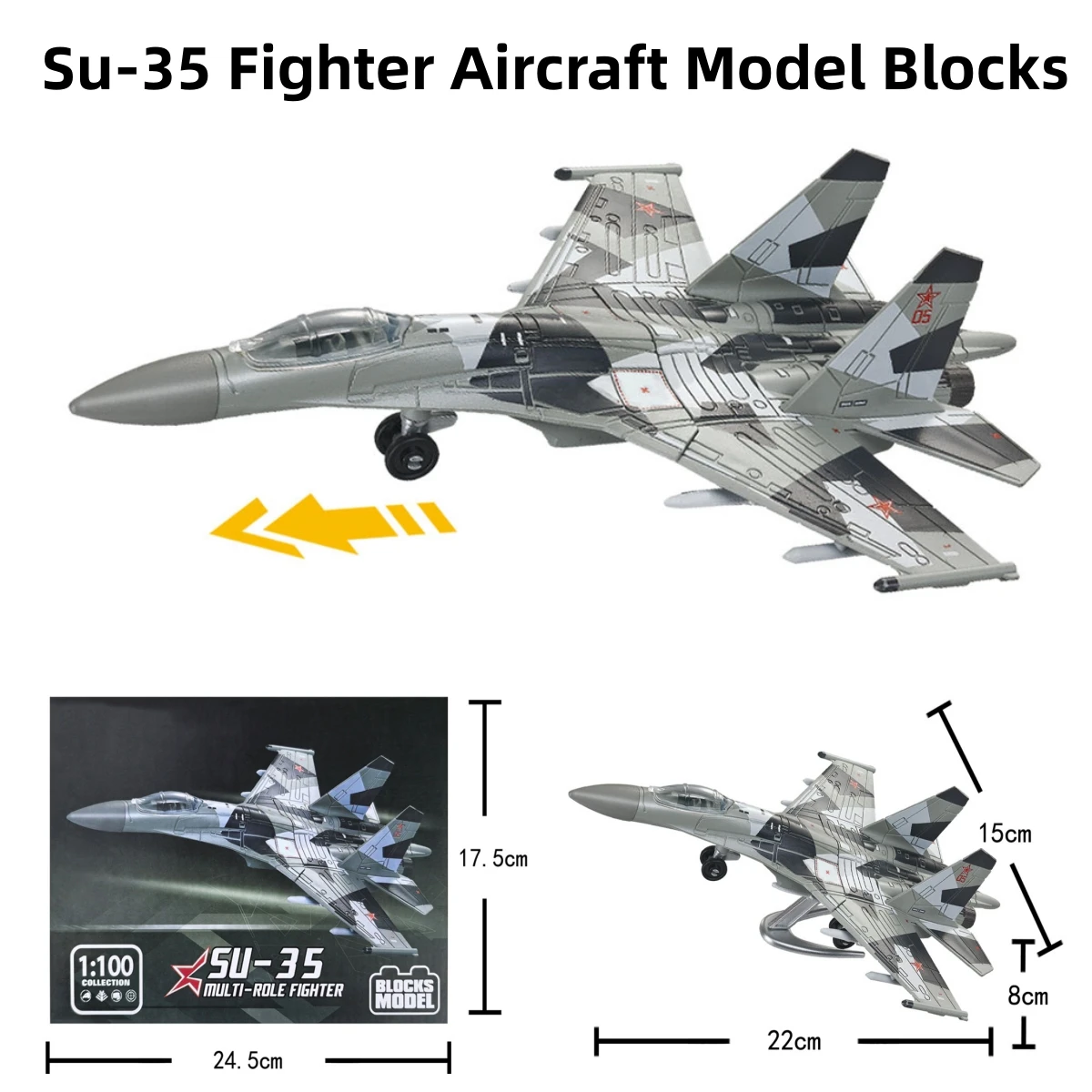 Russischer Su-35-Kampfflugzeug-Modellbausatz im Maßstab 1:100, ABS-Kunststoff, 3D-Puzzle-Montage, Militärflugzeug, Bausteine für Erwachsene, Sammlerstück, Geschenk
