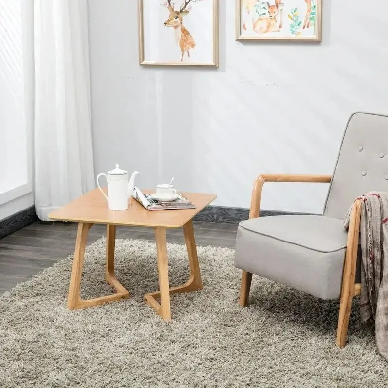 

Japanese Solid Wood Coffee Table Nordic Small Modern Minimalist Side Table Circular Table for Drinking Tea Living Room Furniture