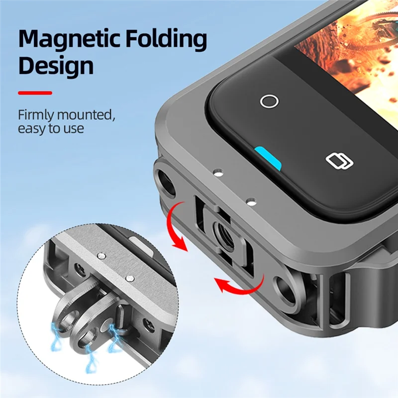 Popular Metal Frame  Cage With Silicone Lens Guards Cap For Insta360 X4 Accessories