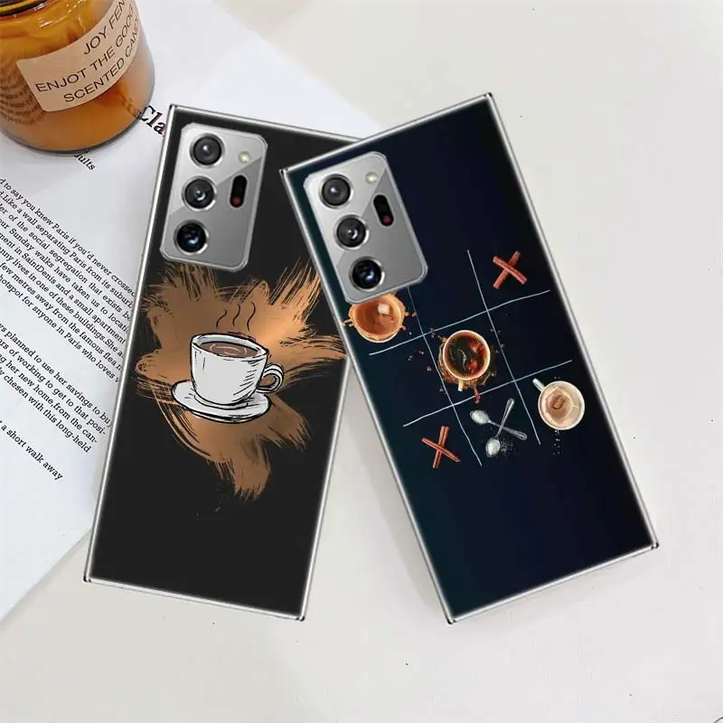 Coffee Wine Cup Phone Case For Galaxy Note 20 Ultra 10 9 8 A05S A55 A35 A25 A15 A9 A8 A7 A6 J8 J6 J4 Plus Cover TPU Capa Coqu